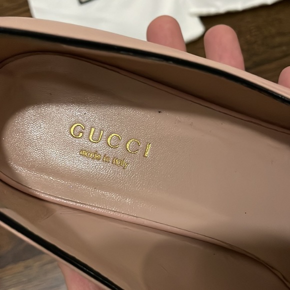 Gucci Pink Double G Logo Leather Loafers, used but great condition. - Picture 12 of 15